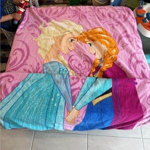 Disney Frozen Elsa Anna Girls Comfy Cozy Fleece Throw Blanket